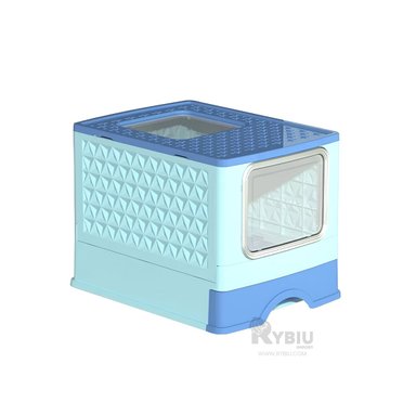 ARENERO GATOS RYBIU MA32515 CAJA ARENA ERGONOMICA CELESTE + BANDERITAS ADHESIVAS