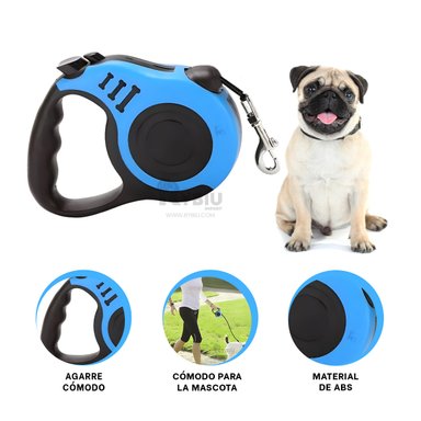 CORREA MASCOTAS MA31381 RYBIU RETRACTIL 3M AZUL + REGALO AGENDITA