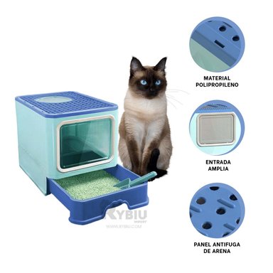 SANITARIO GATOS RYBIU MA32515 MODERNO PET CELESTE + AGENDITA