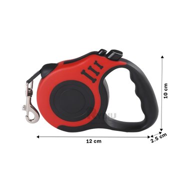 CORREA PERROS MA31382 RYBIU CUERDA IDEAL 3M EN ROJO + BANDERITAS ADHESIVAS