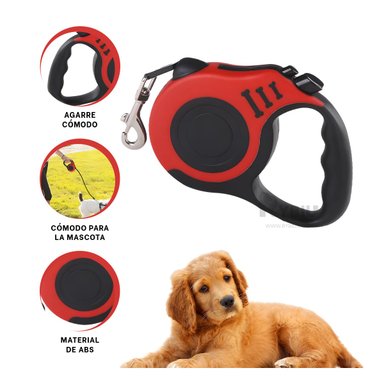 CORREA PERROS MA31382 RYBIU DURADERO 3M ROJO + GIFT STICKERS