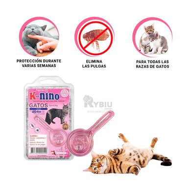 PIPETA GATOS RYBIU ANTIPULGA FUERTE ROSADO + GIFT STICKERS