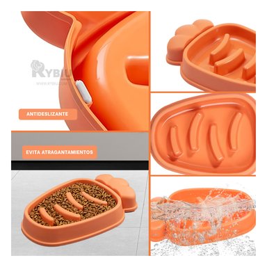 PLATO PERRO MA31314 RYBIU COMPACTO NARANJA + PAPEL REGALO