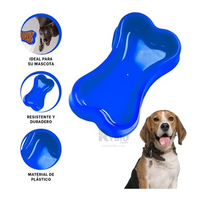 PLATILLO PERRO Y GATO MA31320 RYBIU MULTIFUNCIONAL AZUL + LIGAS REGALO