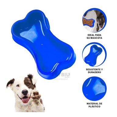 PLATILLO PERRO Y GATO MA31320 RYBIU DINAMICO AZUL + REGALO LIGAS PEINAR