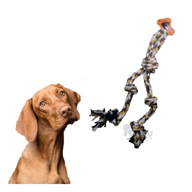 JUGUETE PERROS ALGODÓN MA29955 ACCESORIO PASEO MARRON + STICKERS RYBIU