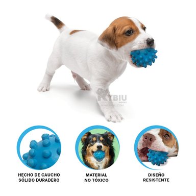 PELOTA CAUCHO PERROS MA31144 CHICA FACIL LIMPIAR EN CELESTE + REGALO AGENDITA RYBIU