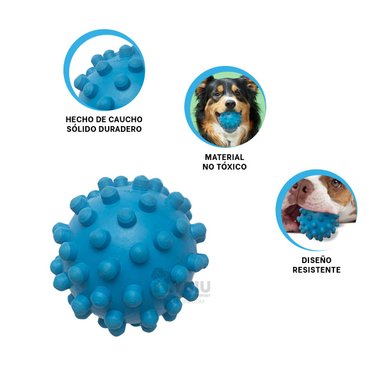 PELOTA CAUCHO PERROS MA31144 CLASICA CON PUNTAS CELESTE + GIFT MINIAGENDA RYBIU