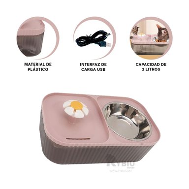 PLATO PERRO Y GATO MA31403 RYBIU RECTANGULAR PET ROSA + REGALO LIGAS PEINAR