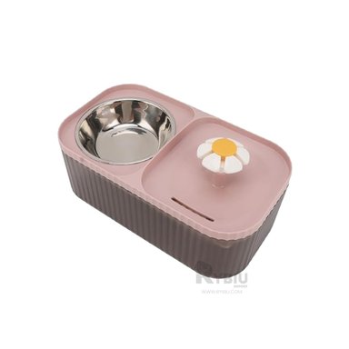 PLATO GATO MA31403 RYBIU CON DOS FUENTES ROSADO + POST-IT ADHESIVOS