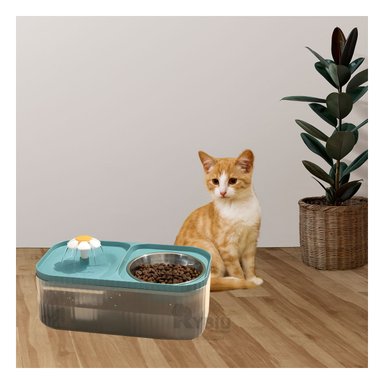 FUENTE GATO MA31404 RYBIU DOBLE CELESTE + PAPEL REGALO