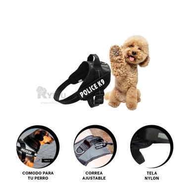 CORREA PERROS MA30974 RYBIU PROTECCION TALLA S NEGRO + ENVOLTORIO REGALO