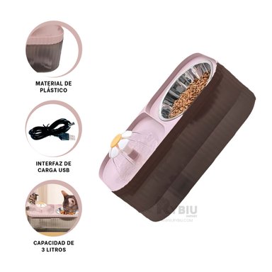 PLATO GATO MA31403 RYBIU DOBLE ROSADO + BANDERITAS ADHESIVAS