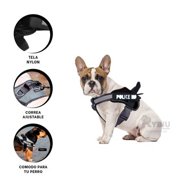 CORREA PERROS MA30974 RYBIU ANIMAL TALLA S NEGRO + REGALO STICKERS