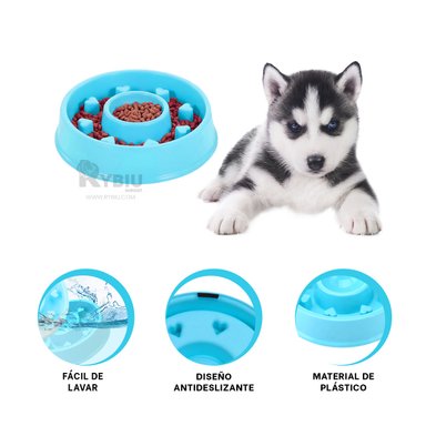 COMEDERO PERRO Y GATO MA31304 RYBIU SOSEGANTE CELESTE + ENVOLTORIO REGALO