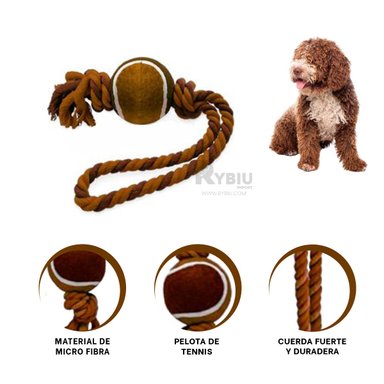 CUERDA PERROS MA31356 LAVABLE CON NUDO MARRON + REGALO AGENDITA RYBIU