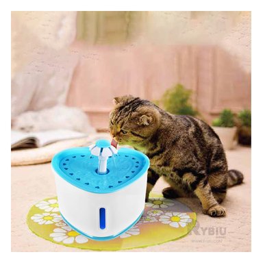 FUENTE PERRO Y GATO MA31417 RYBIU COMPACTA CELESTE + PAPEL REGALO