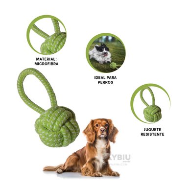 CUERDA PERROS MA31353 CON NUDOS VERDE + REGALO STICKERS RYBIU