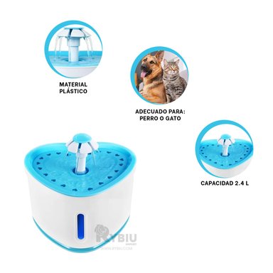 BEBEDERO PERRO Y GATO MA31417 RYBIU PORTATIL CELESTE + ENVOLTORIO REGALO