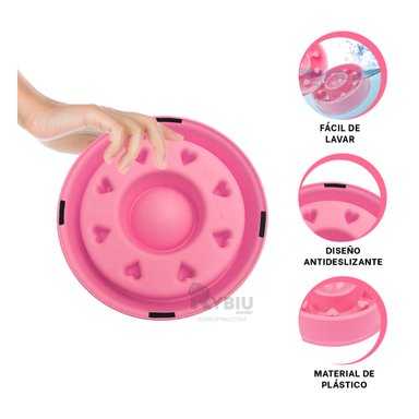 COMEDERO PERRO Y GATO MA31305 RYBIU SOSEGANTE ROSADO + ENVOLTORIO REGALO