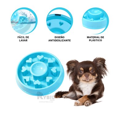 COMEDERO PERRO Y GATO MA31304 RYBIU CIRCULAR CELESTE + REGALO STICKERS