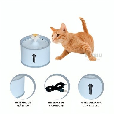 DISPENSADOR PERRO Y GATO MA31412 RYBIU AGUA CELESTE GRIS + REGALO AGENDITA