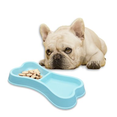 COMEDERO PERRO Y GATO MA31292 RYBIU DOBLE TALLA M CELESTE + GIFT STICKERS