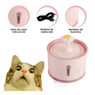 FUENTE PERRO Y GATO MA31410 RYBIU CIRCULAR DURADERO ROSADO + PAPEL REGALO