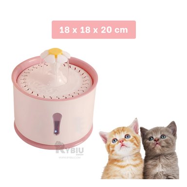 BEBEDERO PERRO Y GATO MA31410 RYBIU MANANTIAL LLAMATIVO ROSADO + REGALO LIGAS PEINAR