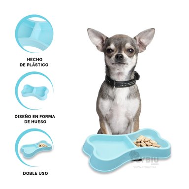 PLATILLO PERRO Y GATO MA31292 RYBIU DINAMICO TALLA M CELESTE + LIGAS REGALO