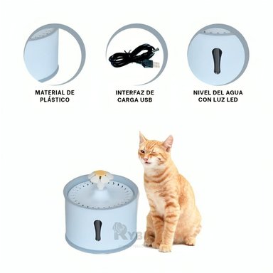 DISPENSADOR GATO MA31412 RYBIU CELESTE GRIS + ENVOLTORIO REGALO