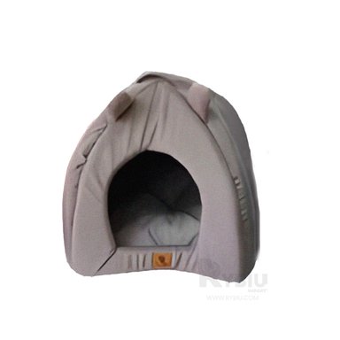 CAMA PERROS GATOS MA29099 CERRADA FORMA IGLU TALLA M PLOMO RYBIU + STICKERS