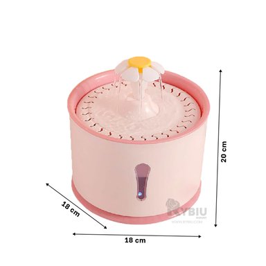 BEBEDERO PERRO Y GATO MA31410 RYBIU MANANTIAL ESFERICA AGUA ROSADO + LIGAS REGALO