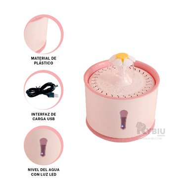 BEBEDERO PERRO Y GATO MA31410 RYBIU PRACTICO ROSADO + REGALO STICKERS