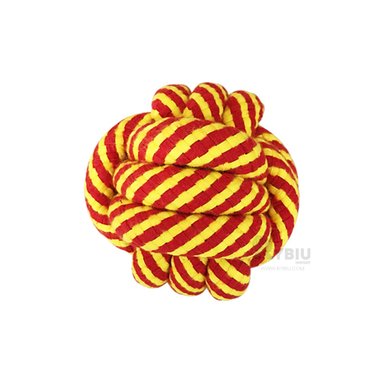 PELOTA ALGODÓN PERROS Y GATOS MA31255 COMODA Y RESISTENTE EN AMARILLO + PAPEL REGALO RYBIU