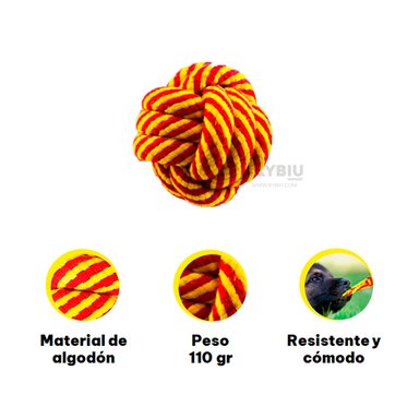 JUGUETE ALGODÓN PERROS Y GATOS MA31255 ENTRENAMIENTO EN AMARILLO + ENVOLTORIO REGALO RYBIU