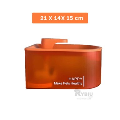 BEBEDERO PERRO Y GATO MA31423 RYBIU COMPACTO NARANJA + ENVOLTORIO REGALO - 5