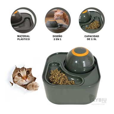 ALIMENTADOR PERRO Y GATO MA31422 RYBIU DURADERO UTIL PLOMO + GIFT STICKERS