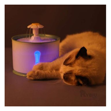 FUENTE PERRO Y GATO MA31411 RYBIU RESISTENTE PET CON LUZ LED VERDE + PAPEL REGALO