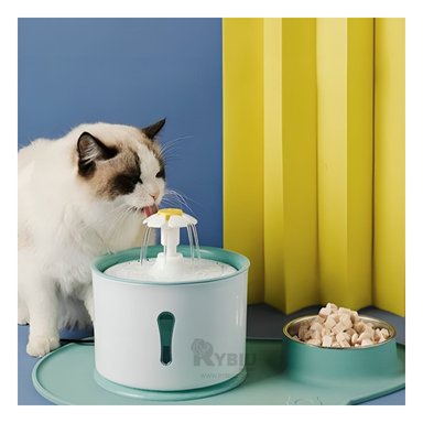 FUENTE PERRO Y GATO MA31411 RYBIU FORMA CIRCULAR PET VERDE + REGALO STICKERS