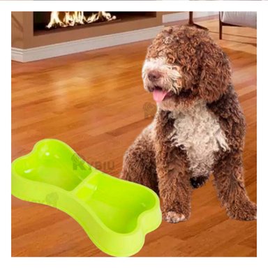 COMEDERO PERRO Y GATO MA31294 RYBIU DURADERO DOBLE COLORACION VERDE + GIFT STICKERS