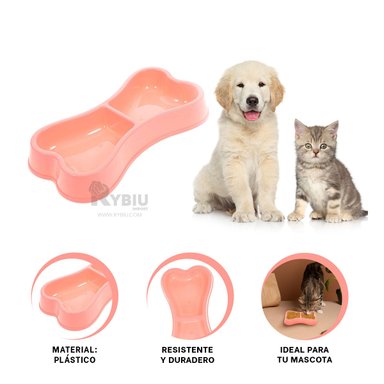 PLATILLO PERRO Y GATO MA31293 RYBIU CANINOS MATIZ ROSADO + BANDERITAS ADHESIVAS
