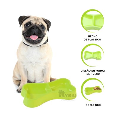 COMEDERO PERRO Y GATO MA31294 RYBIU DUAL PET VERDE + GIFT MINIAGENDA