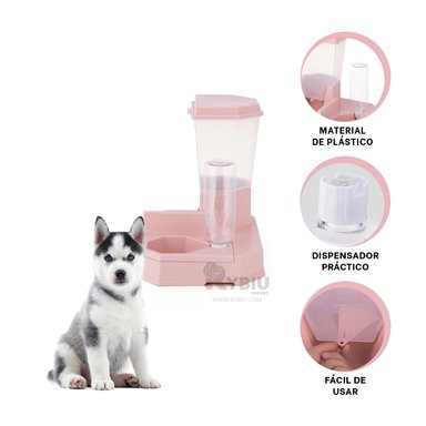DISPOSITIVO COMIDA PERRO Y GATO MA29661 RYBIU ROSADO + BANDERITAS ADHESIVAS