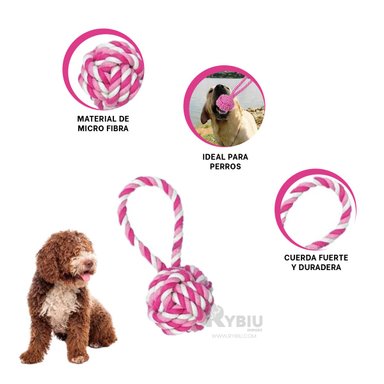 JUGUETE PERROS MA31351 CUERDA MORDISQUEAR ROSADO + GIFT MINIAGENDA RYBIU