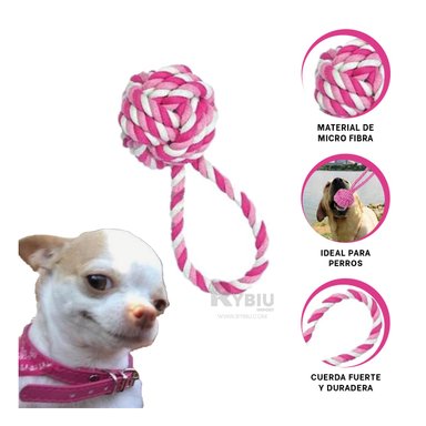 CUERDA PERROS MA31351 LAVABLE ROSADO + ENVOLTORIO REGALO RYBIU