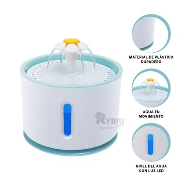 BEBEDERO PERRO Y GATO MA31414 RYBIU VERSATIL BLANCO CELESTE + REGALO STICKERS