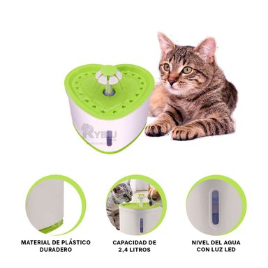 BEBEDERO PERRO Y GATO MA31416 RYBIU INNOVADOR CON LUZ LED VERDE + REGALO AGENDITA