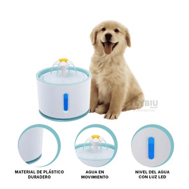 BEBEDERO PERRO Y GATO MA31414 RYBIU PRCTICO BLANCO CELESTE + REGALO AGENDITA