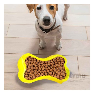 RECIPIENTE PERRO Y GATO MA31318 RYBIU PET AMARILLO + ENVOLTORIO REGALO